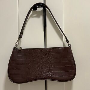 JW PEI Brown Croc-Embossed Bag